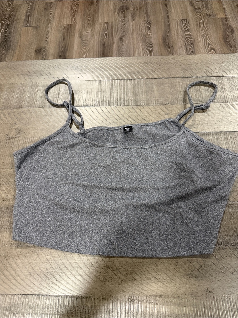 SHEIN Silver-Gray Sparkle Crop Cami
